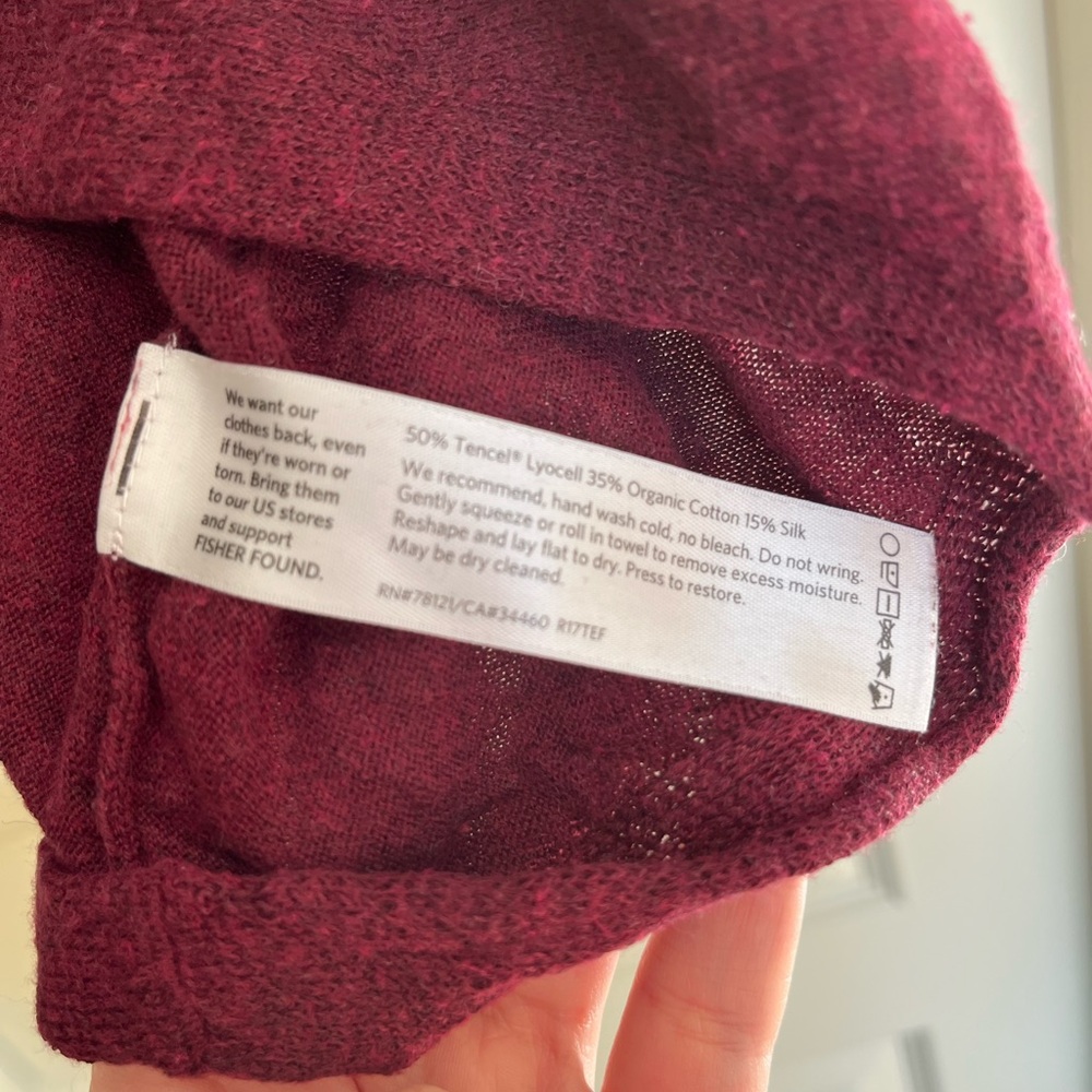Eileen Fisher Knit High Low Top - Raspberry - Picture 4 of 4